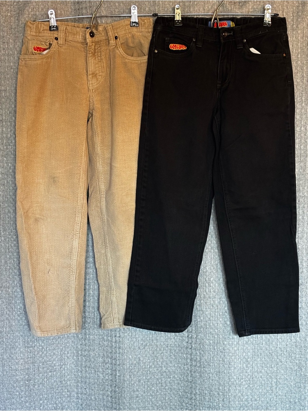 Empyre Boys Youth Size 25 Corduroy Pants Black & Tan Skate Bundle